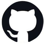 GitHub logo with a black circle and white silhouette of a cat.