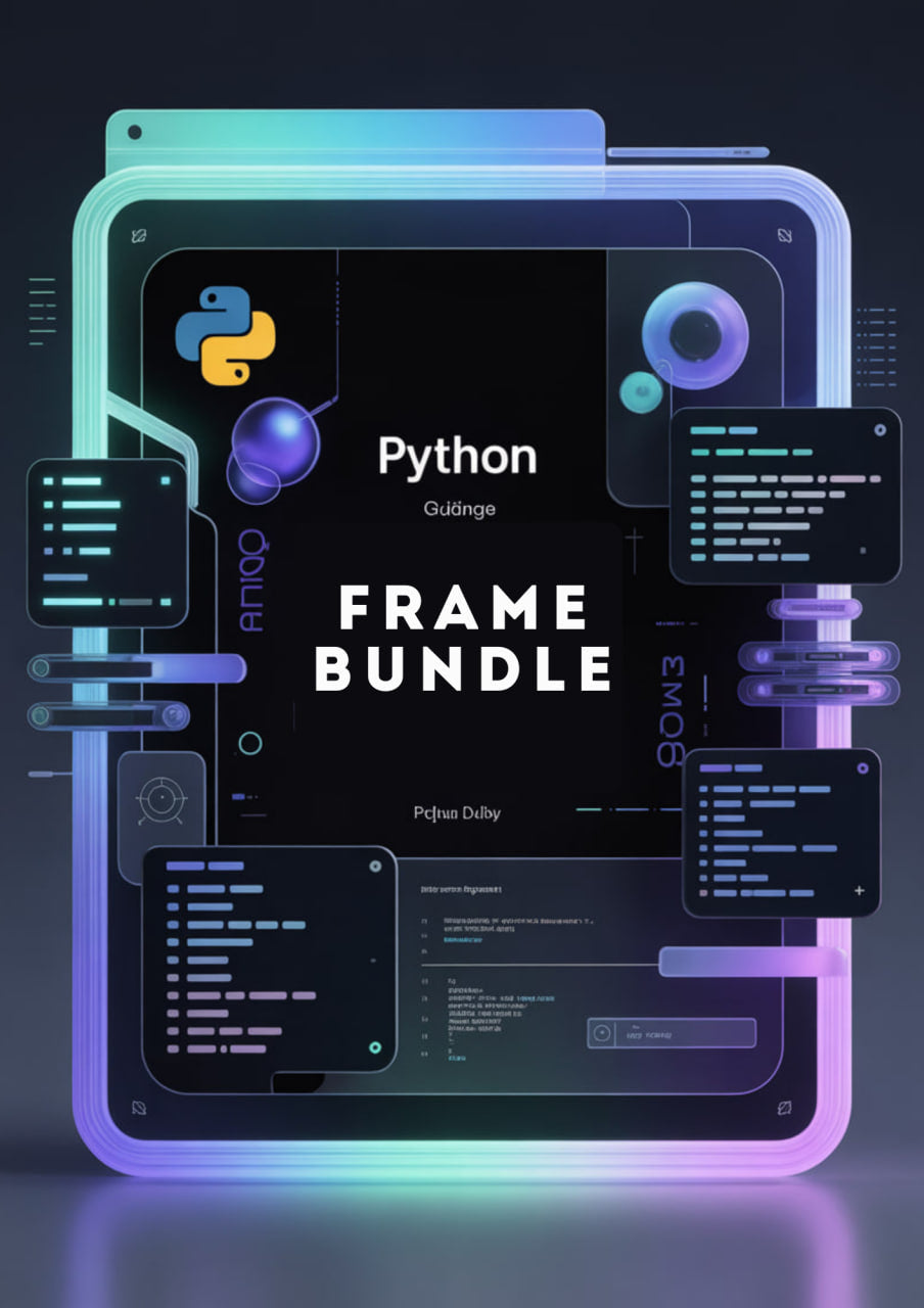 Zyntraxir Python Frame Bundle with colorful geometric design on a dark background