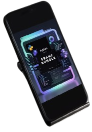 Black smartphone with a colorful display on a white background